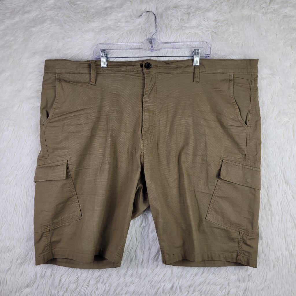 Levis Men's Brown Wash Solid Pockets Rip-Stop Cargo Cotton Shorts Sz 48 Outdoor
